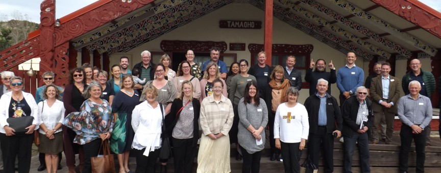 full group at the marae